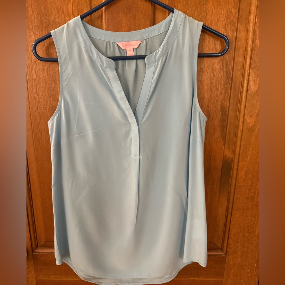 Lilly Pulitzer Sky Blue Sleeveless Blouse